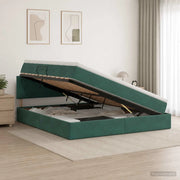 Letto con contenitore LED e materasso Verde Scuro 140 x 200 cm 3459255
