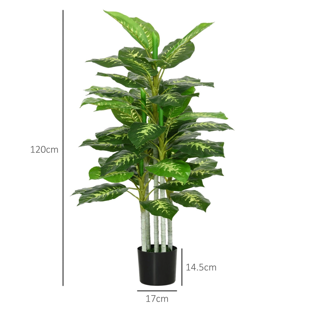 Pianta Artificiale 120 H cm per Interni ed Esterni con Vaso Nero