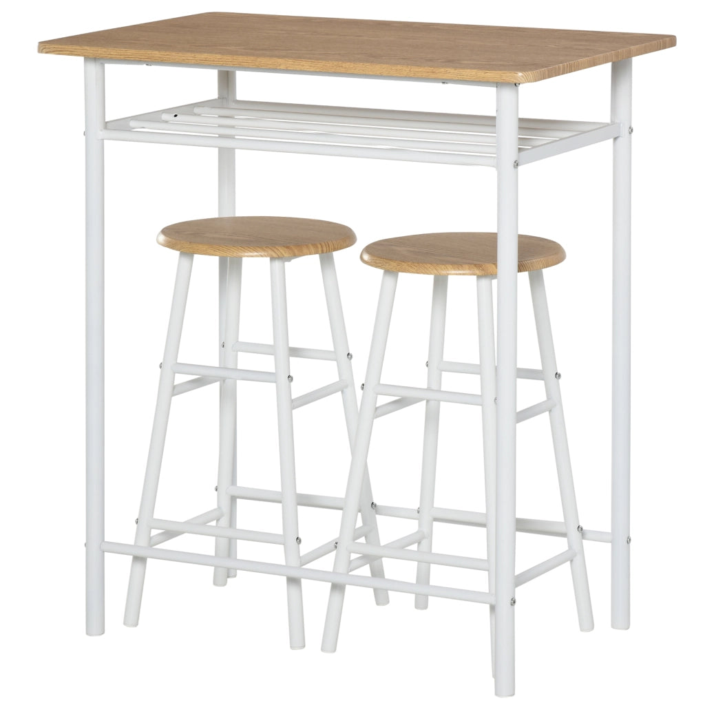 Set tavolo alto da cucina con 2 sgabelli e ripiano ¨C Xylo ¨C bianco