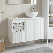 Set di mobili per il bagno 2 pz Bianco Legno ingegnerizzato 3404034