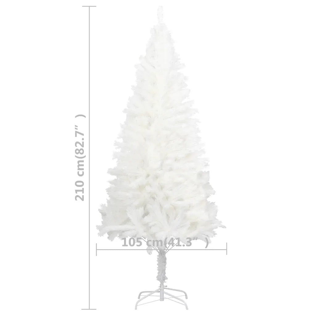 Albero di Natale Preilluminato con Palline Bianco 210 cm 3077721
