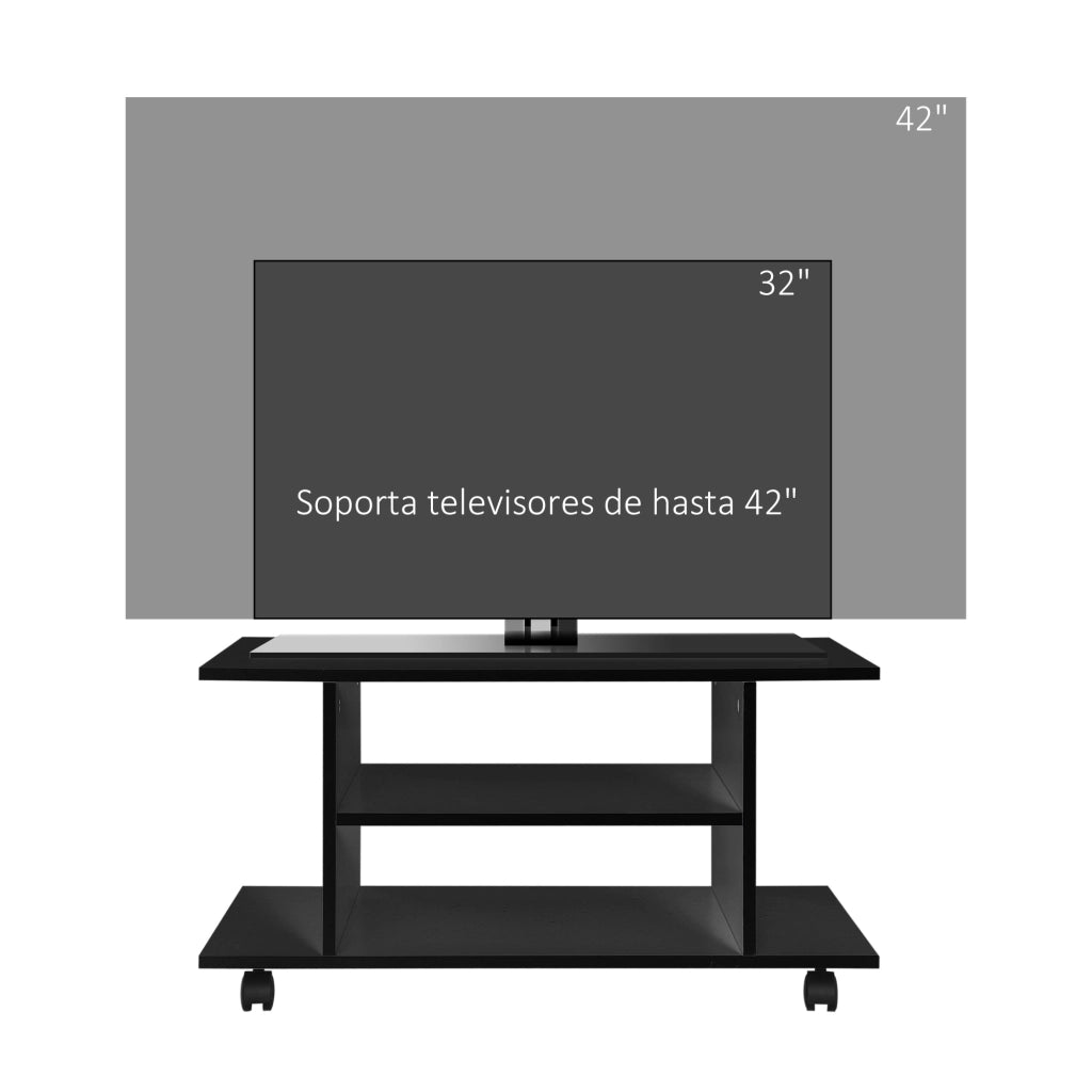 Mobile TV con Ruote ¨C Minimal ¨C Nero 80x40x40 cm