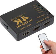 5 ingressi HDMI 4K 2K 30Hz Divisor di ingressi con telecomando e convertitore video