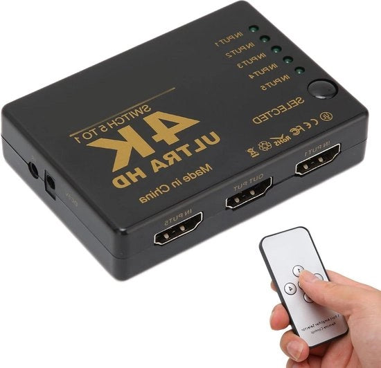 5 ingressi HDMI 4K 2K 30Hz Divisor di ingressi con telecomando e convertitore video