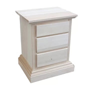 comodino classico 3 cassetti legno grezzo 51x40x64 (727) - Mobili 2G