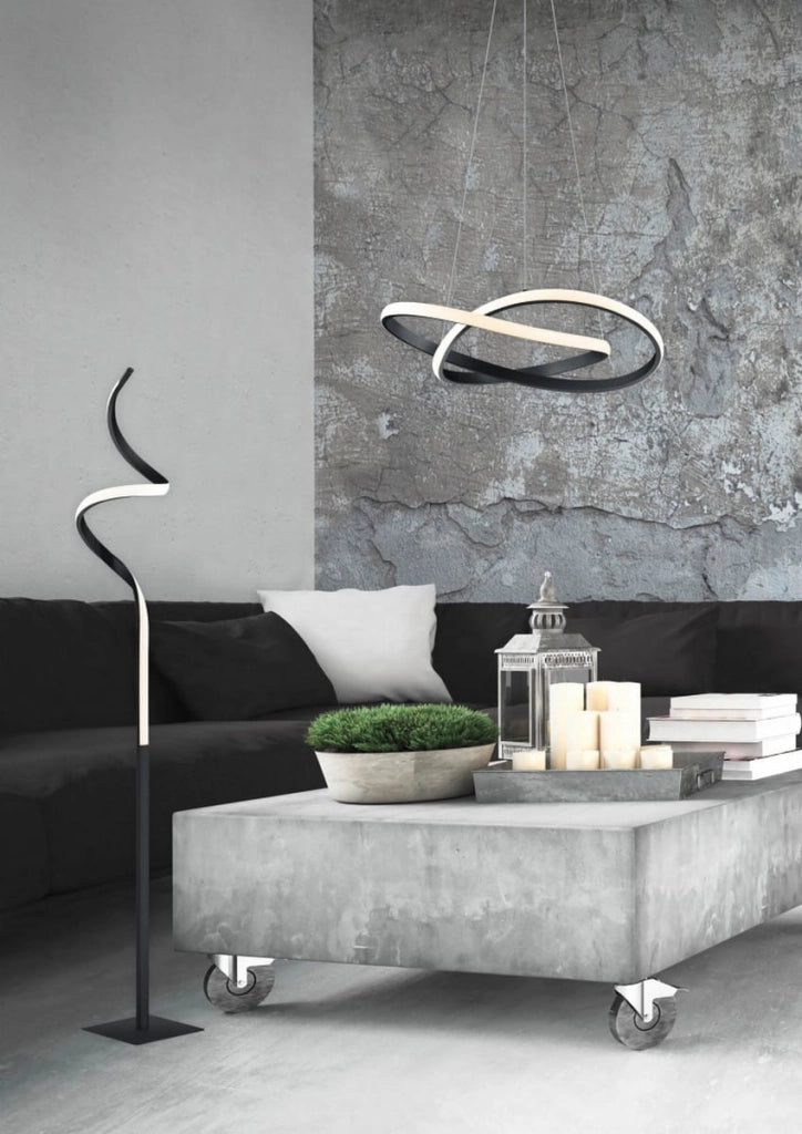Lampada a sospensione LED Course nera Ø60cm 27W RL
