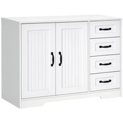 Cassettiera Moderna con 4 Cassetti e Anta ¨C Zephmum ¨C Bianco 105x40x76