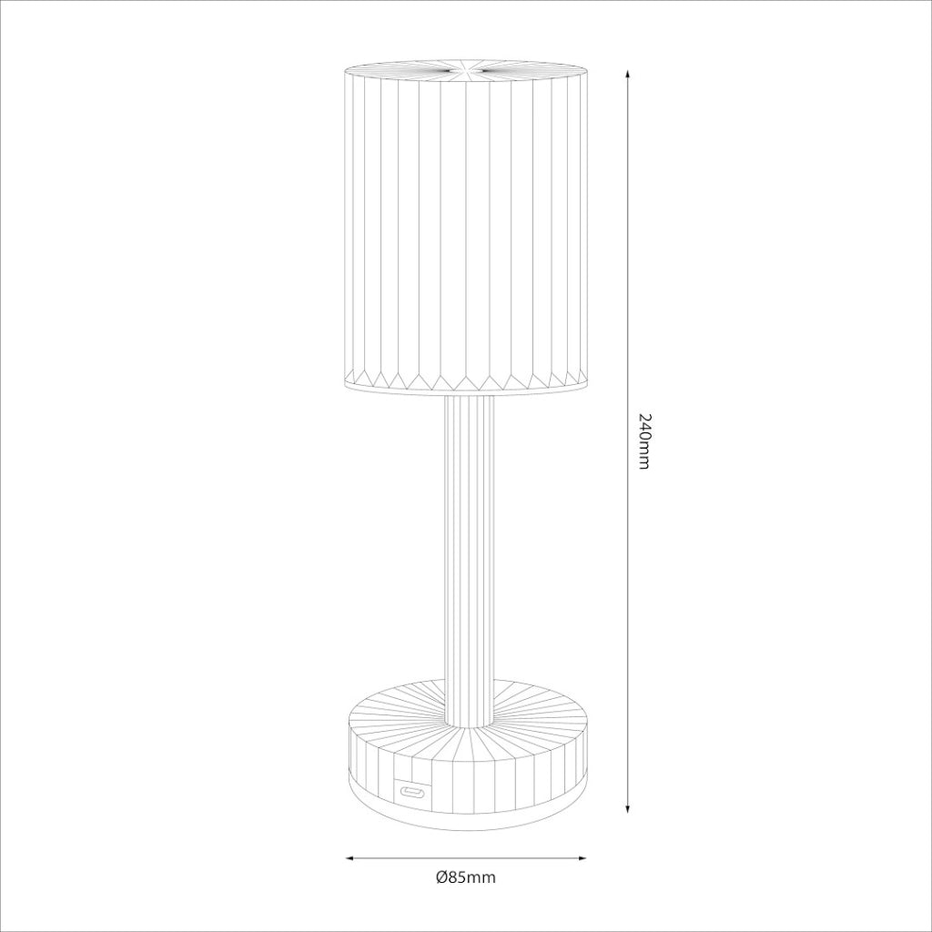 Lampada da tavolo LED trasparente USB-C CCT Milagro