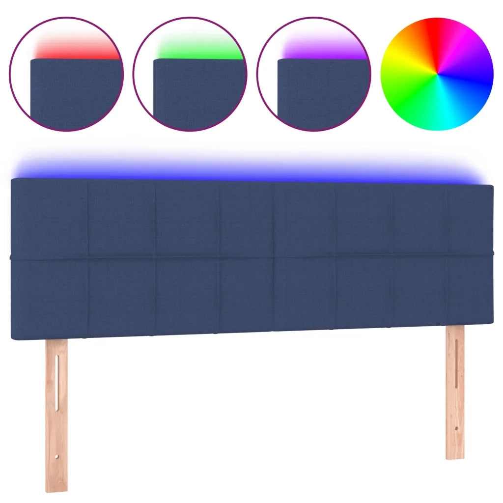 Testiera | Testata a LED Blu 144x5x78/88 cm in Tessuto