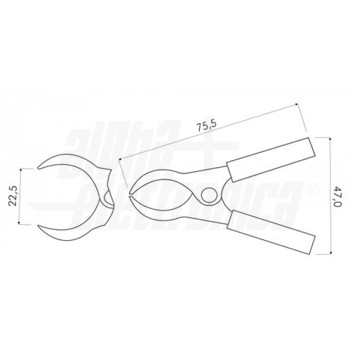 Pinza per batterie manici isolati 30a nera