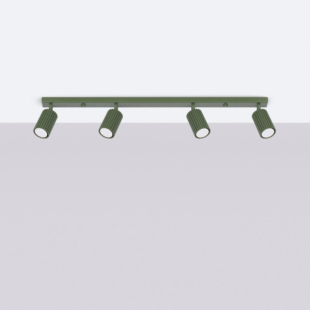 Lampada da soffitto KARBON 4L verde oliva