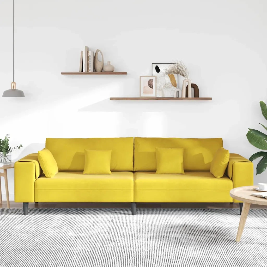 Divano Giallo 250 x 77 x 76 cm Velluto 3335159