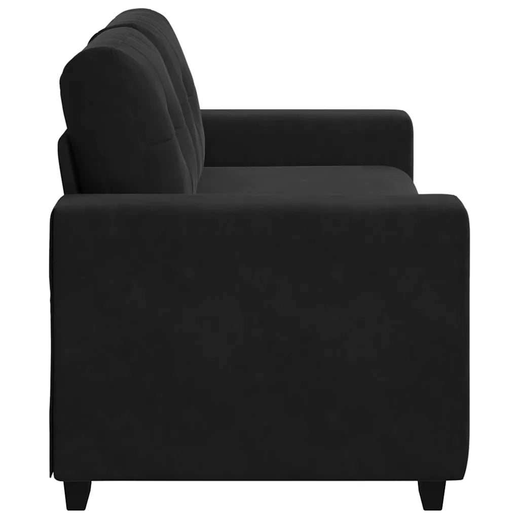 Divano Divanetto Nero 180x77x82 cm in Velluto 4105127