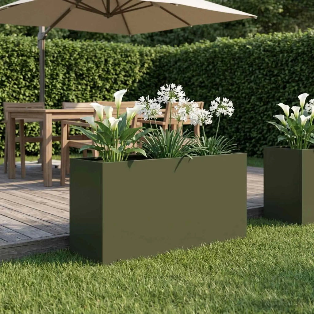 Vaso da giardino Verde Oliva 100 x 30 x 50 cm 8005630