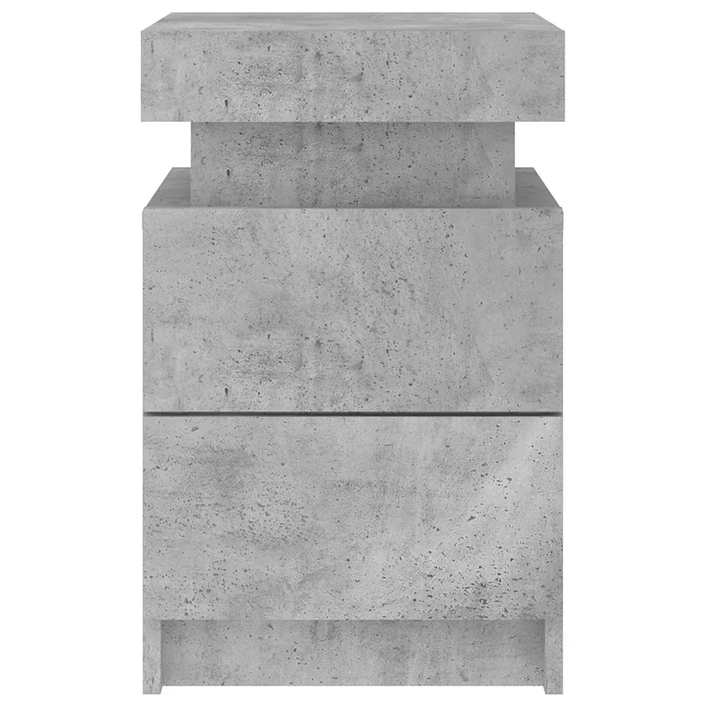 Comodini con Luci LED 2pz Grigio Cemento 35x39x55 cm 836756
