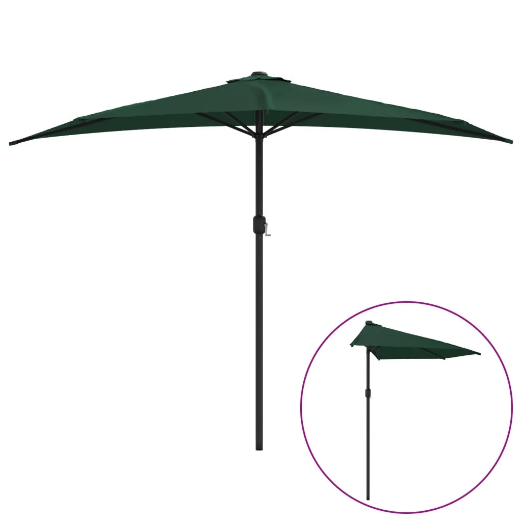 Ombrellone da Balcone-Ombrello da giardino Palo in Alluminio Verde 300x155 cm a Met¨¤