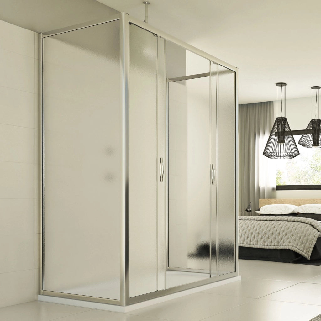 Box Doccia 3 lati 75x160x75 CM H198 stampato C mod. Young Trio 2 Ante