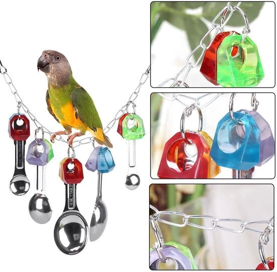 Giocattolo per Pappagallo - Materiale Sicuro - Giocattolo per Uccelli - Giocattolo da Mordere - Decorazione per l'Apprendimento - Adatto per Pappagalli - Riduce la Noia - Giocattolo per Uccelli