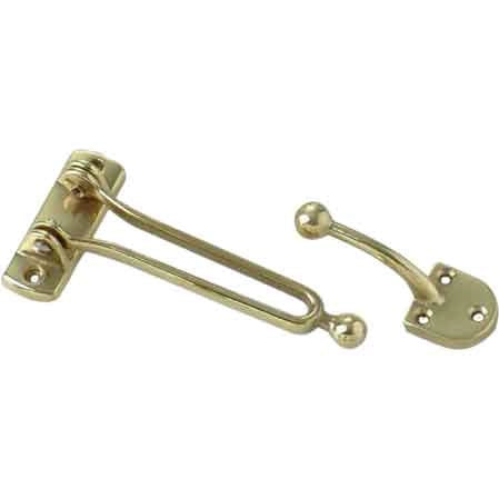 GANCIO DI SICUREZZA PER PORTE 130x65 mm - Ottone lucido - 2 pezzi