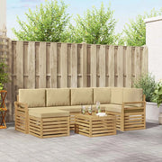 Set di divani da esterno 7 pcs Bianco e Beige Poliestere 3392158