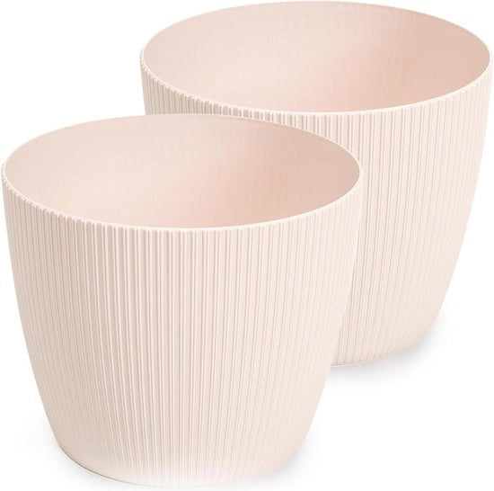 Set di due vasi per piante in plastica, diametro 22 cm