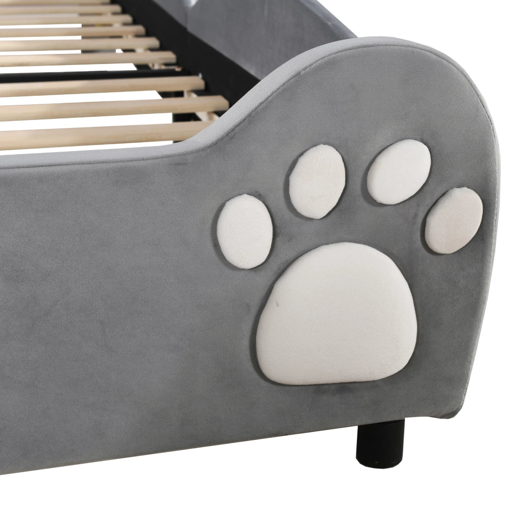 letto imbottito velluto grigio 90 x 200 cm