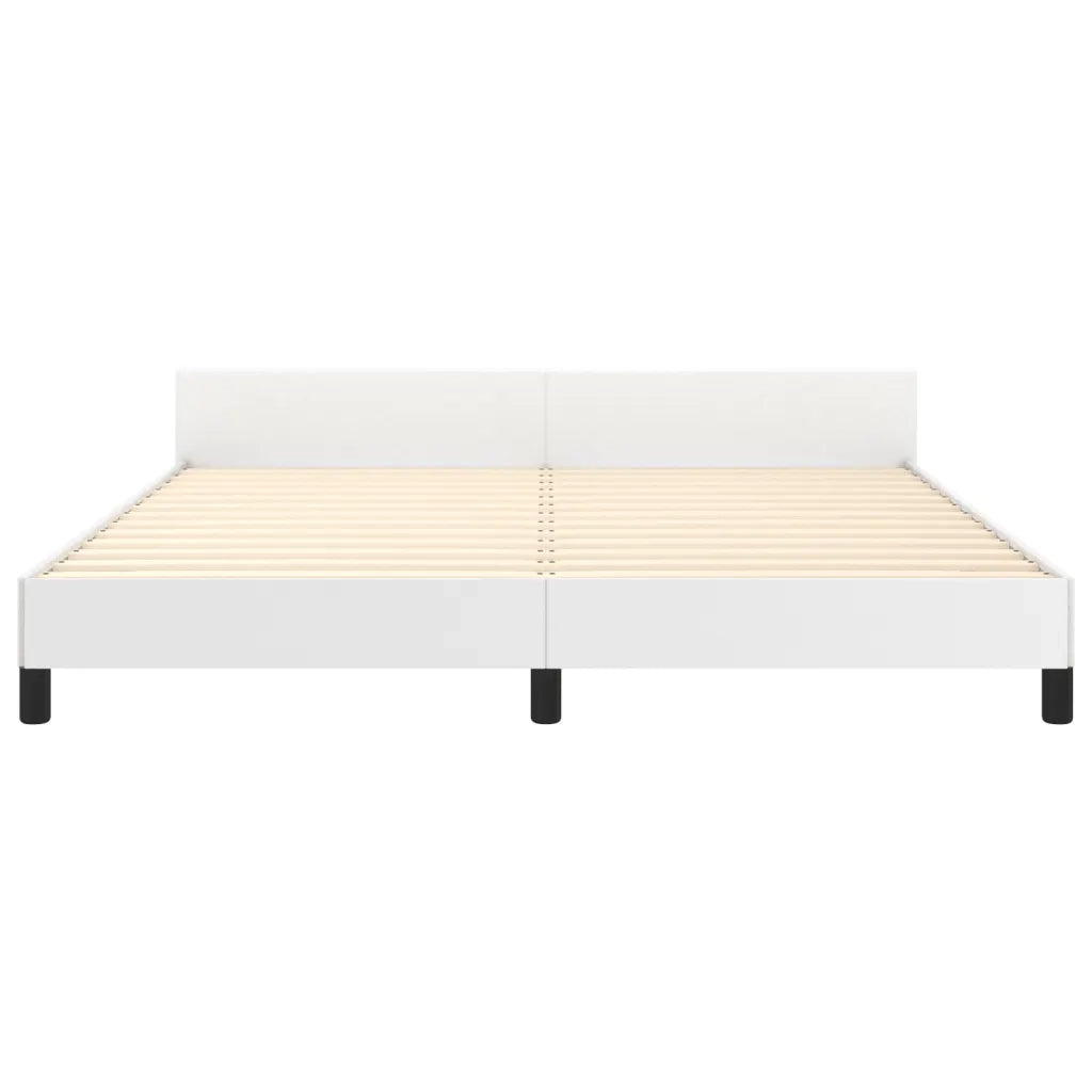 Giroletto con Testiera Bianco 180x200 cm in Similpelle