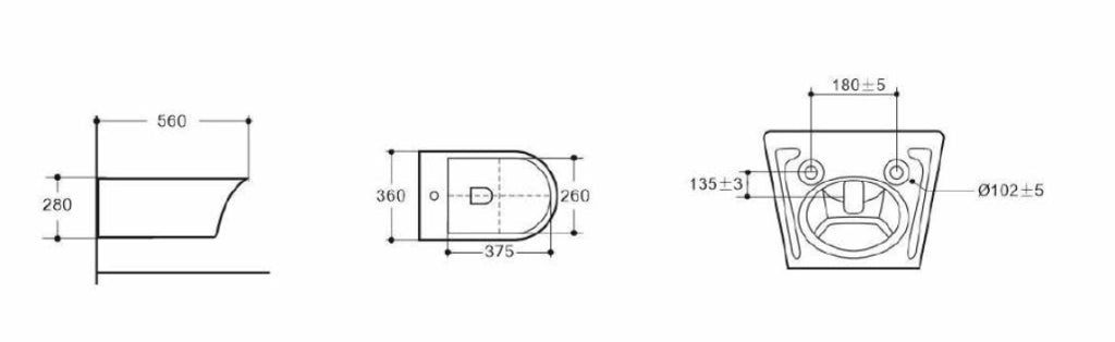 Sanitari sospesi WC e Bidet in Ceramica Copriwater soft-close MEZZOGIORNO Bianco Lucido