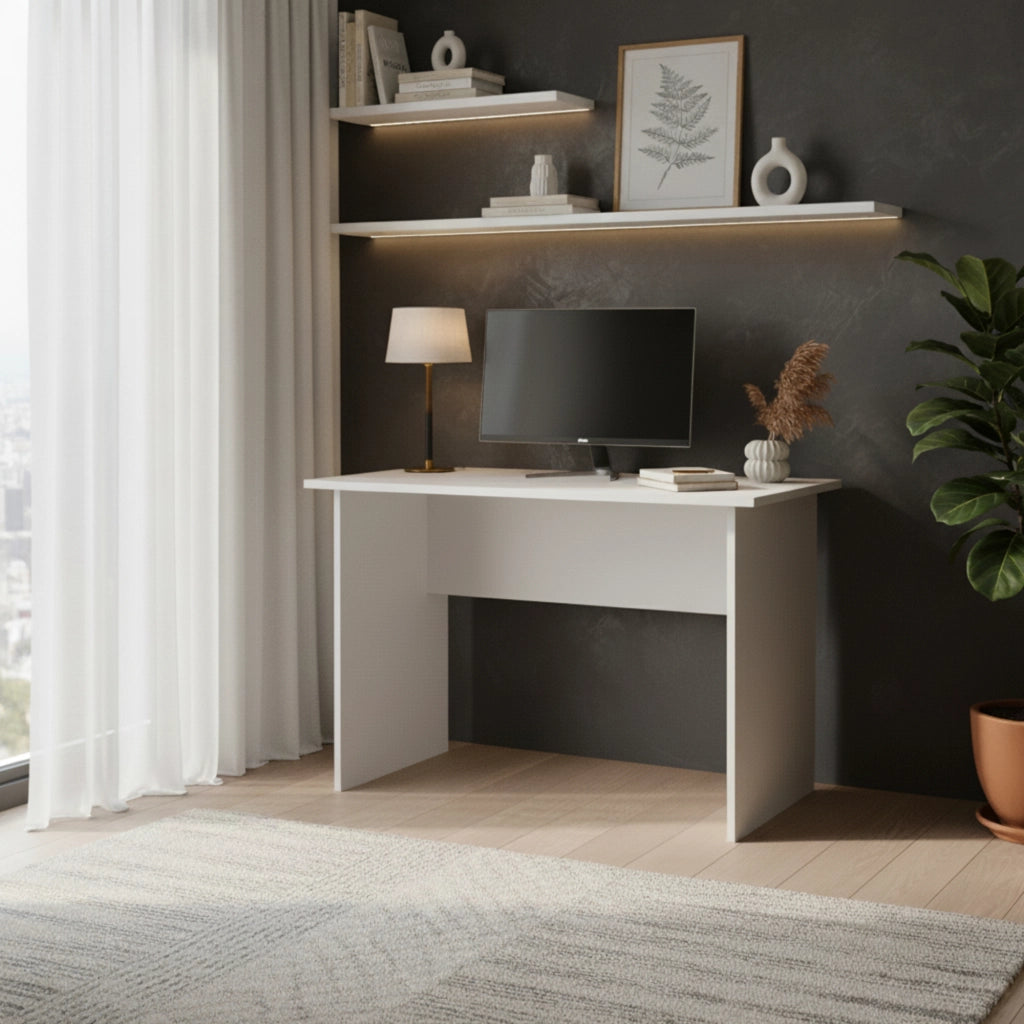 Scrivania ULVIK - Semplice - Bianco - Larghezza 80 cm, Altezza 75 cm, Profondit? 50 cm