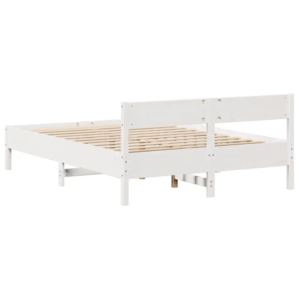 Letto senza Materasso-Struttura Letto Bianco 120x200 cm Legno Massello di Pino 265561