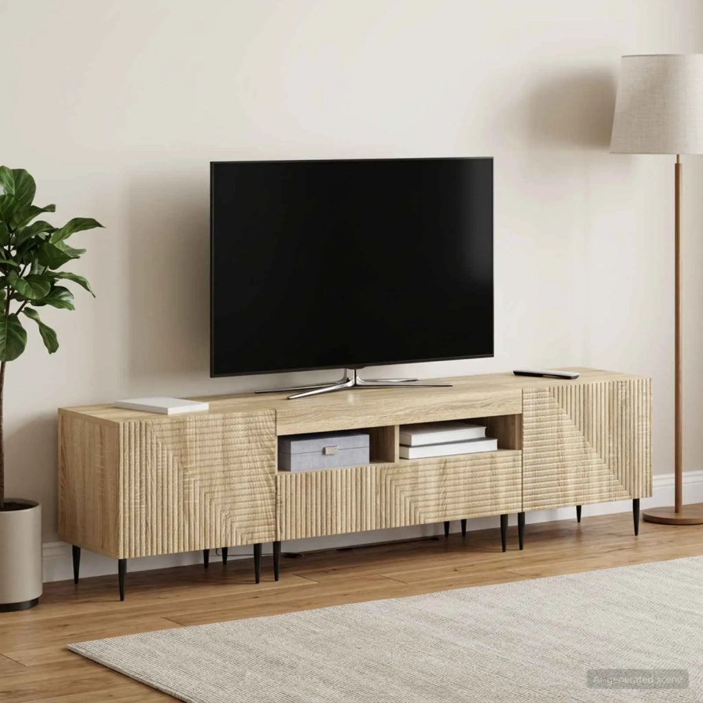 Mobile TV LED a 3 pezzi Rovere Sonoma Legno ingegnerizzato 3416678