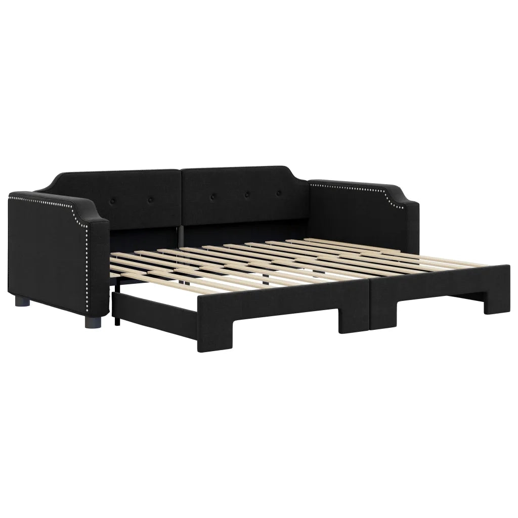 Divano letto | Sof¨¤ letto | Letto singolo Estraibile Nero 80x200 Tessuto