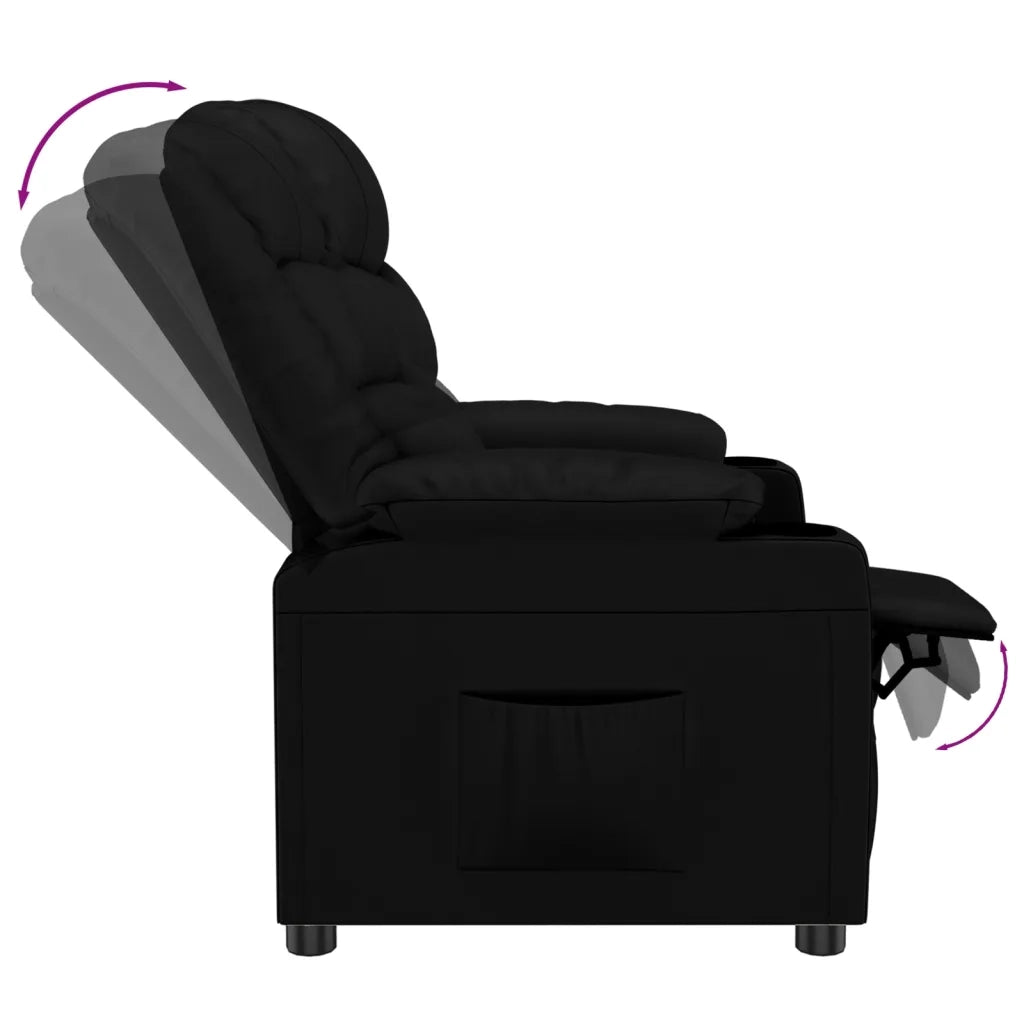 Poltrona Reclinabile Nera in Similpelle 348042