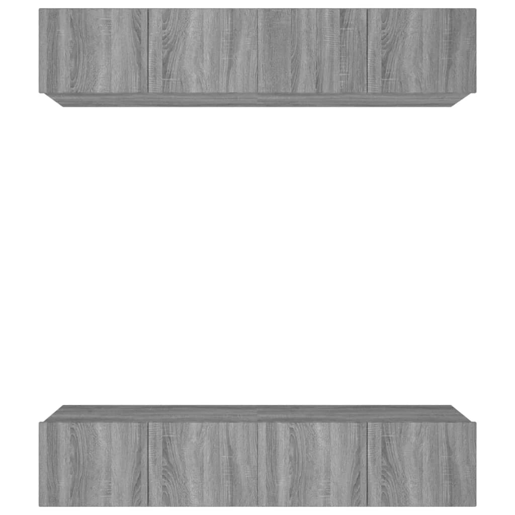 Mobile TV multimediale scaffale TV credenza mobile TV sala da pranzo soggiorno camera da letto 4 pezzi Sonoma 80 x 30 x 30 cm legno ingegnerizzato grigio 02_0028768