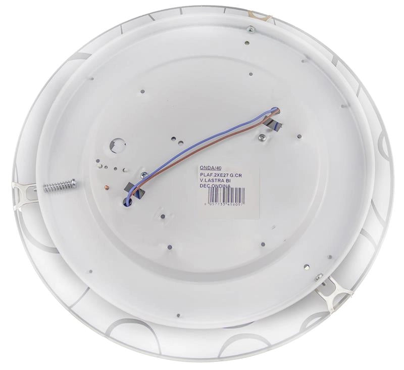 ONDA LAMPADA PLAFONIERA 2 LAMPADINE E27 40 CM ONDINA