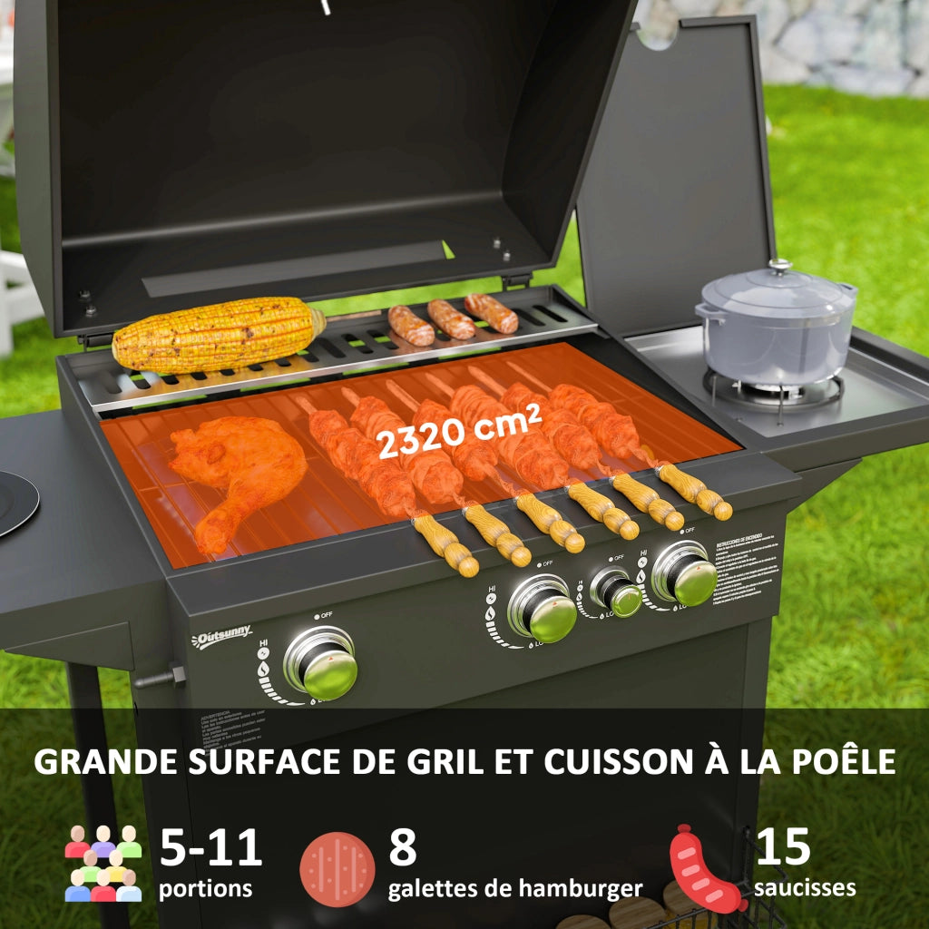 Barbecue a gas 3+1 bruciatori ¨C Minimal ¨C Nero