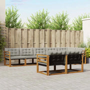 Set di divani da esterno 8 pcs Grigio Naturale e Chiaro 3369566