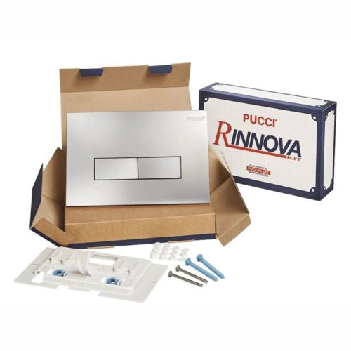 KIT ECO DOPPIO TASTO TELAIO + PLACCA CM.28  Sp.4,7 Cromata     PUCCI