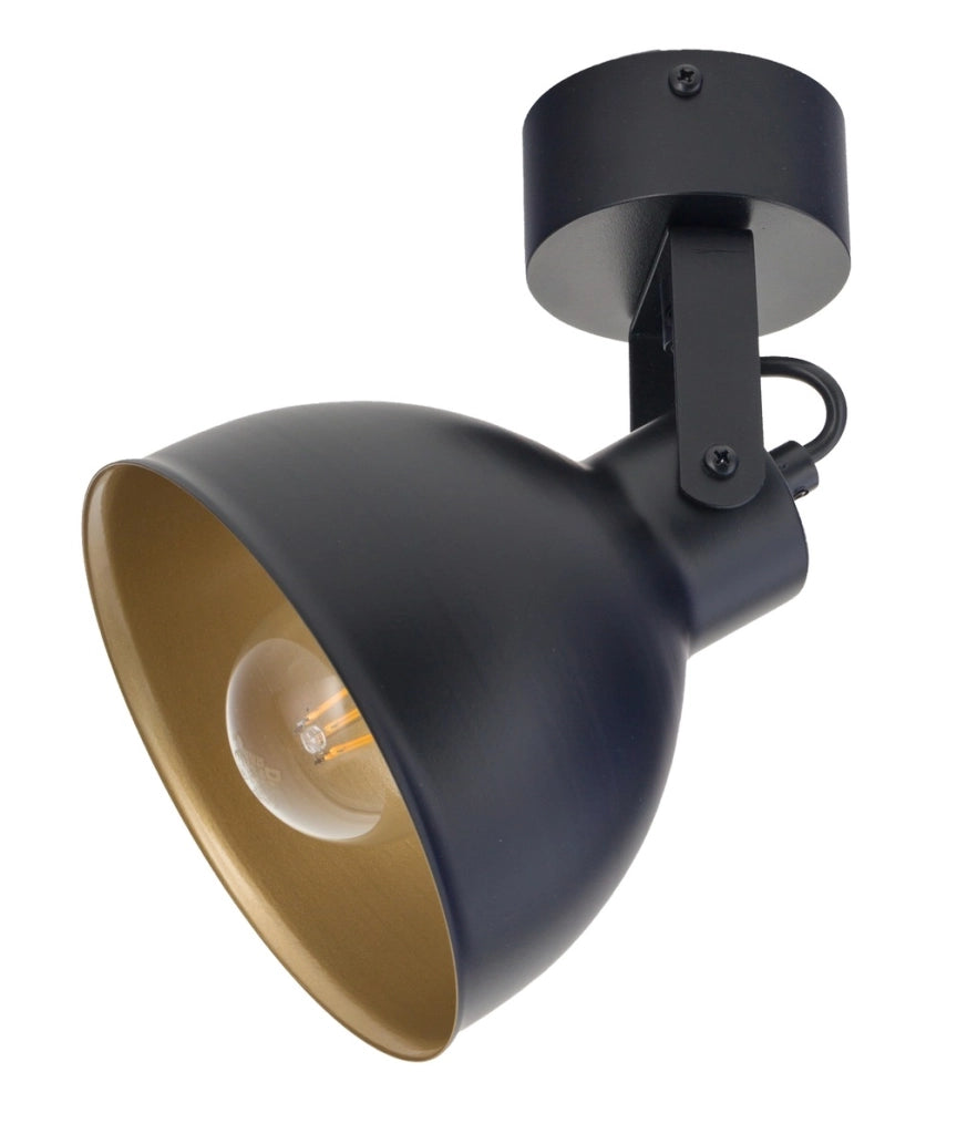 Faretto soffitto loft nero/oro regolabile E27 Mars Sigma