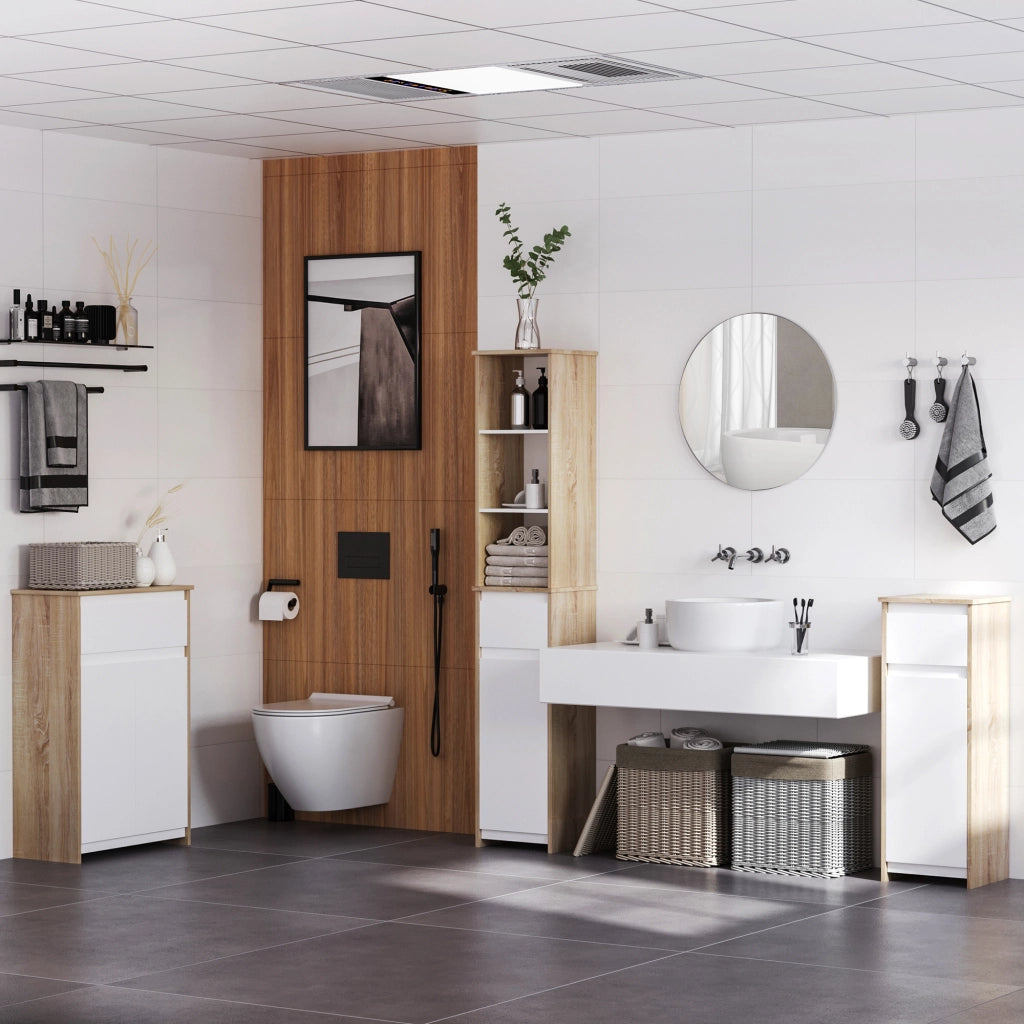 Mobile bagno colonna salvaspazio ¨C Xylo ¨C bianco legno 1 cassetto 1 anta 32x30x90 cm
