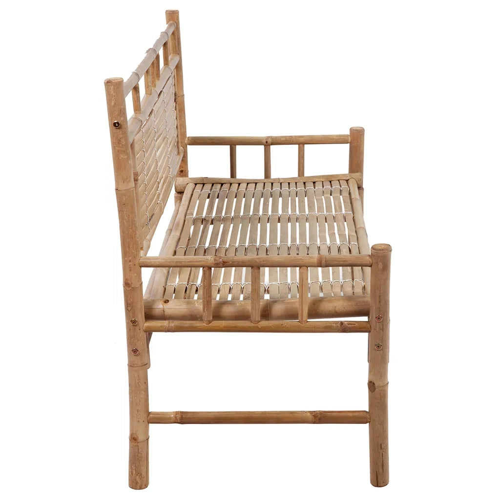 Panchina da Giardino con Cuscino 120 cm in Bambù 3063895