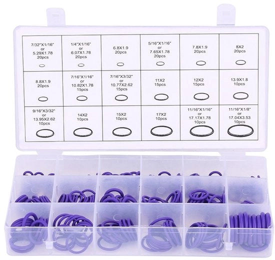O-ring di alette 270 pezzi - gomma di alette - nitrile idroammoniato butadiene - per climatizzatori - per apparecchiature elettriche - dimensioni scatola 20,5 x 10,5 x 3 cm