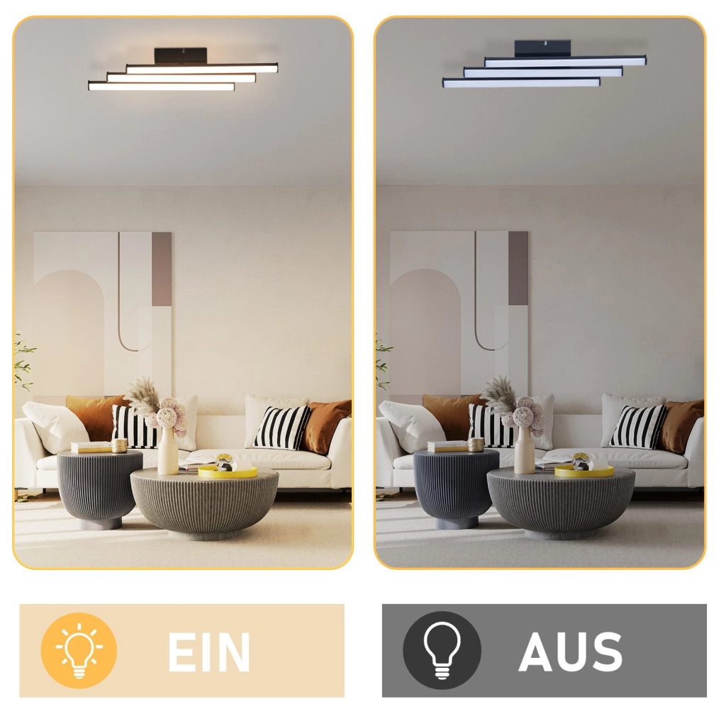 ZMH Lampada da soffitto a LED per soggiorno moderna nera luce acqua interni 3000K cucina corridoio