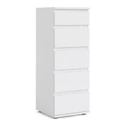 Tvilum cassettiera Nova, 5 cassetti, bianco, MDF, 80x40x105 cm, per camera e soggiorno