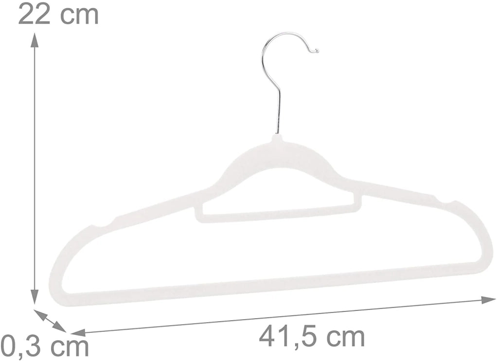 Set di 30 grucce in velluto di metallo bianco 13_0000752
