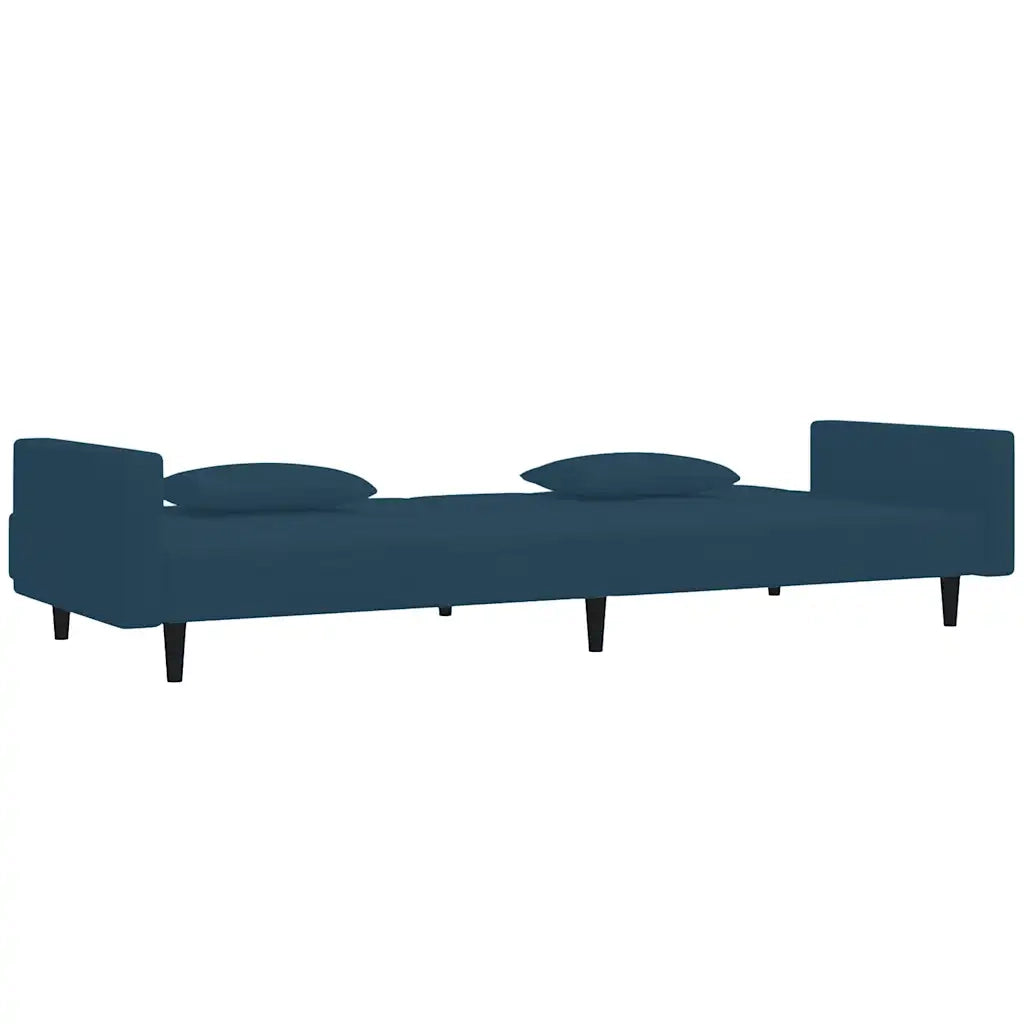 Divano letto | Sof¨¤ letto | Letto singolo a 2 Posti con 2 Cuscini Blu in Velluto