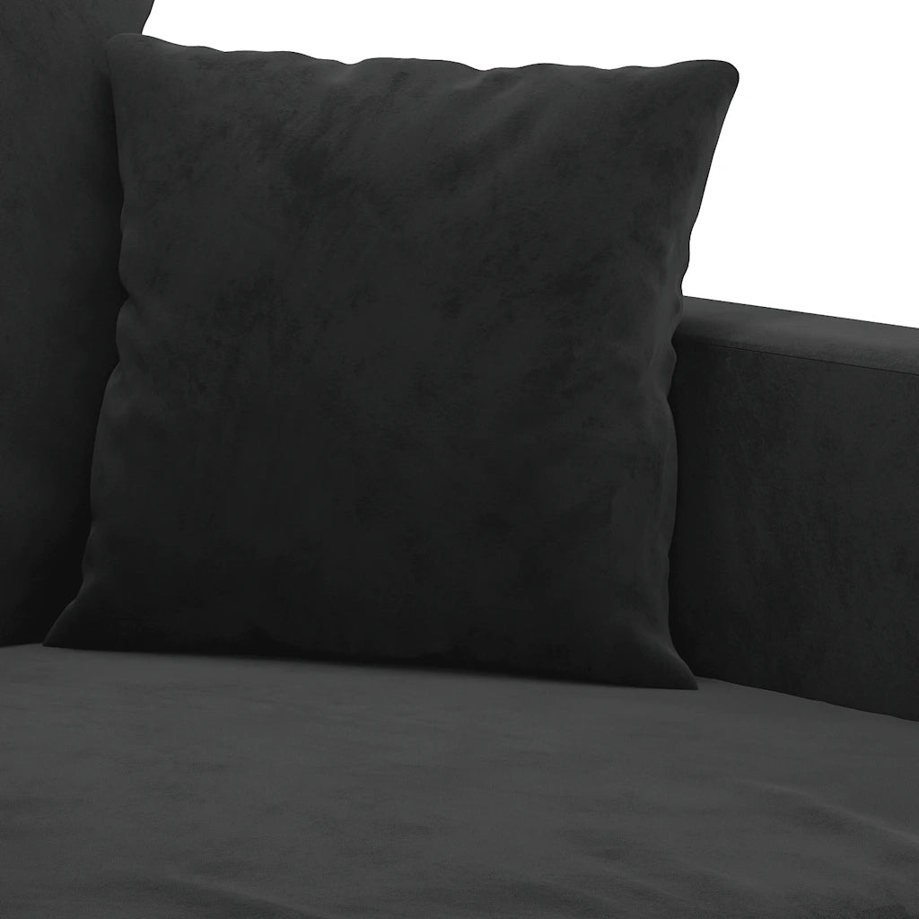 Divano | Divano da soggiorno | Sofa a 2 Posti Nero 140 cm in Velluto