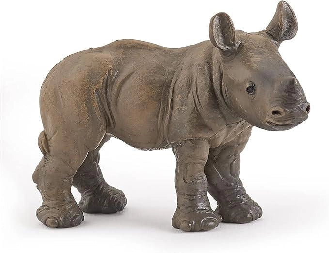PAPO -Dipinta a mano- figurina-Fauna Selvatica -Rinoceronte cucciolo-50035-Collezione -Adatto a bambini e bambine - A pa