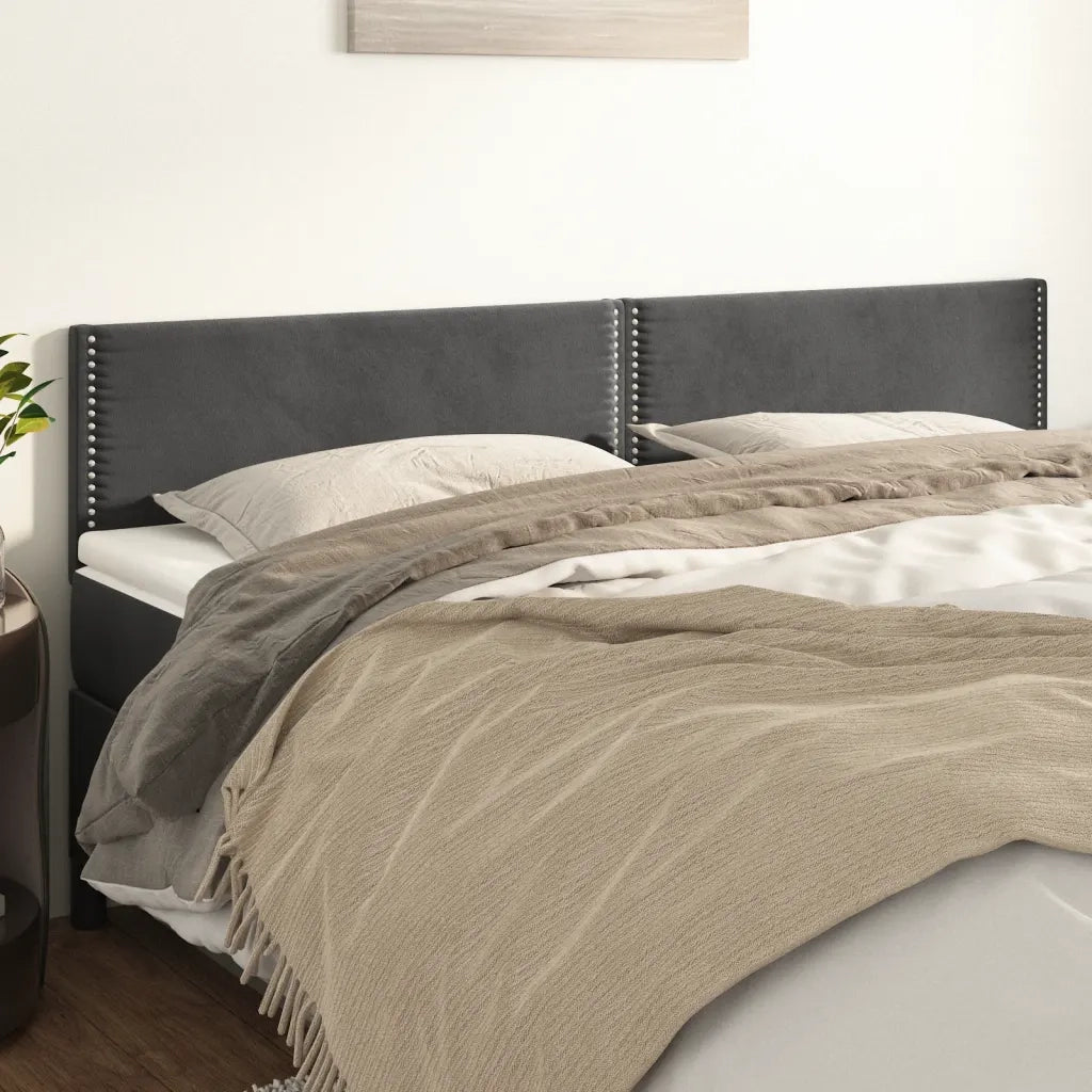 Testiera | Testata Grigio Scuro 160x5x78/88 cm in Velluto
