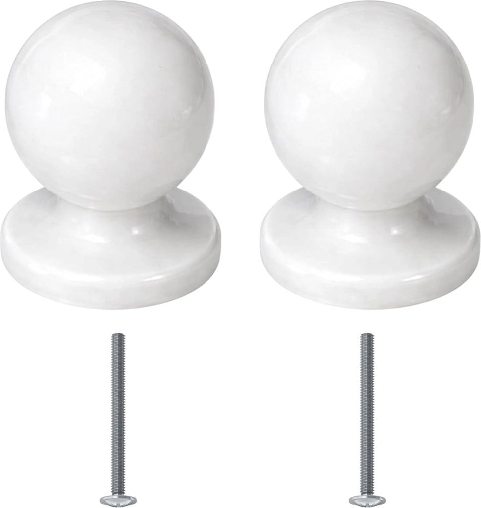 Pomolo per mobili 20x25 mm bianco per cassetti e ante - confezione da 2 pezzi